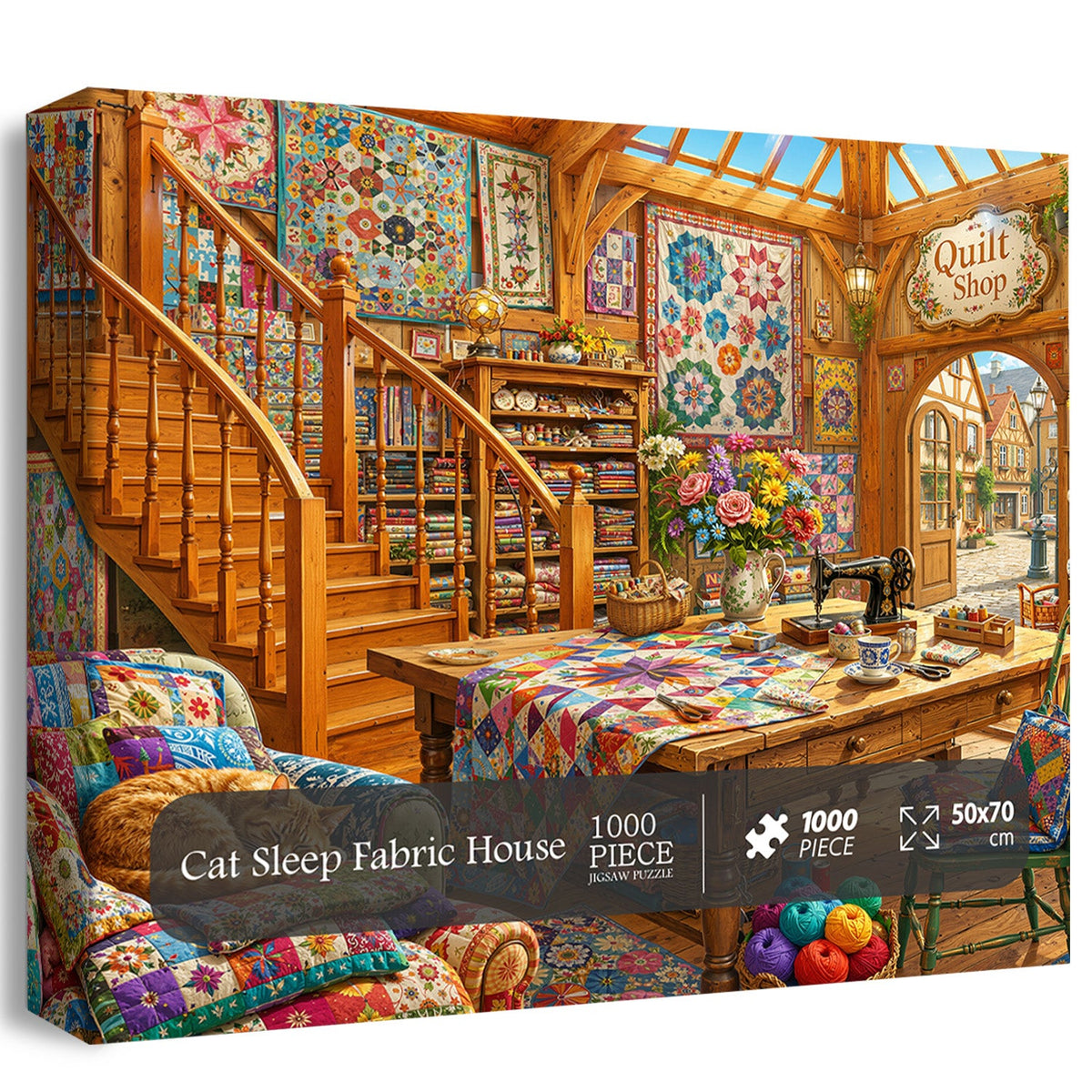 Cat Sleep Fabric House Jigsaw Puzzle 1000 Pieces