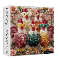Fancy Roosters Jigsaw Puzzle 1000 Piece