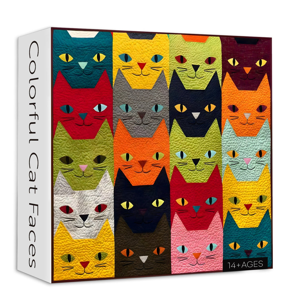 Colorful Cat Faces Jigsaw Puzzle 1000 Pieces