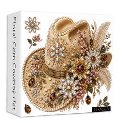 Floral Gem Cowboy Hat Jigsaw Puzzle 1000 Pieces