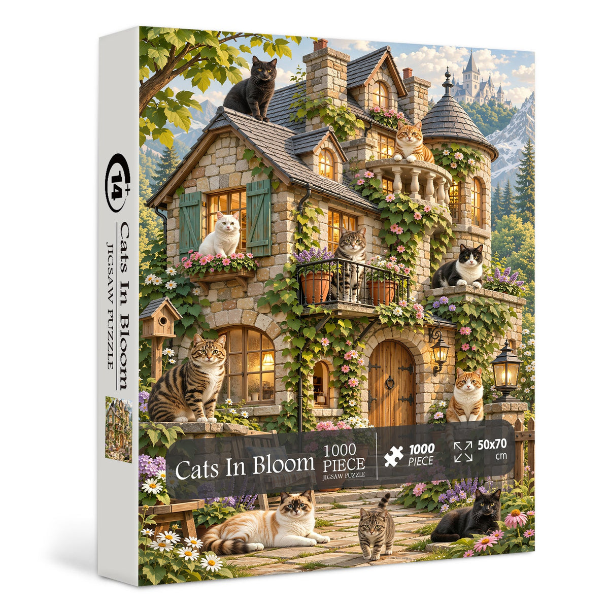 Cats In Bloom Jigsaw Puzzle 1000 Piece