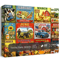 Twelve Farm Months Jigsaw Puzzle 1000 Piece