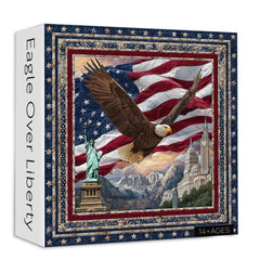 Puzzle de 1000 pièces : Aigle au-dessus de la Statue de la Liberté