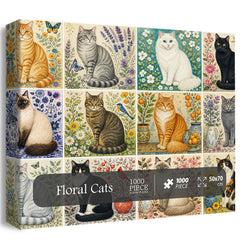 Floral Cats Jigsaw Puzzle 1000 Piece