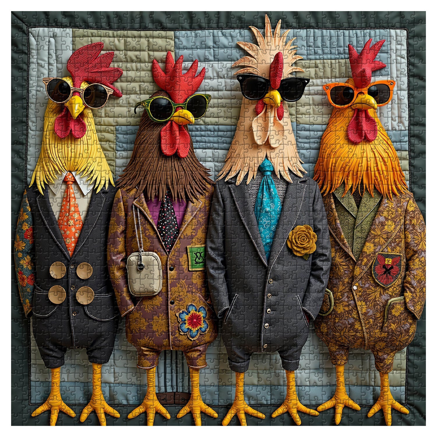 Runway Roosters Jigsaw Puzzle 1000 Pieces