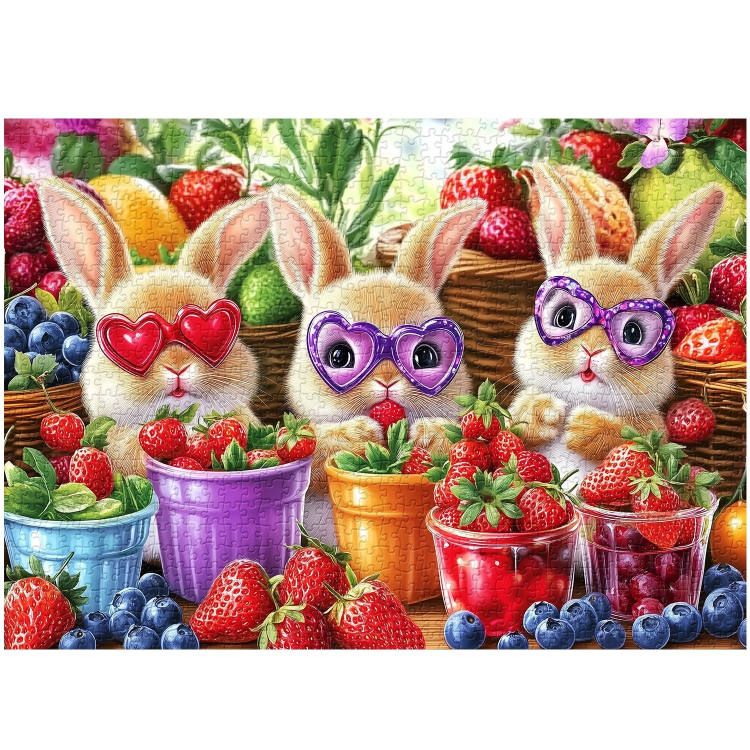 Sweet Bunny Trio Jigsaw Puzzle 1000 Pieces