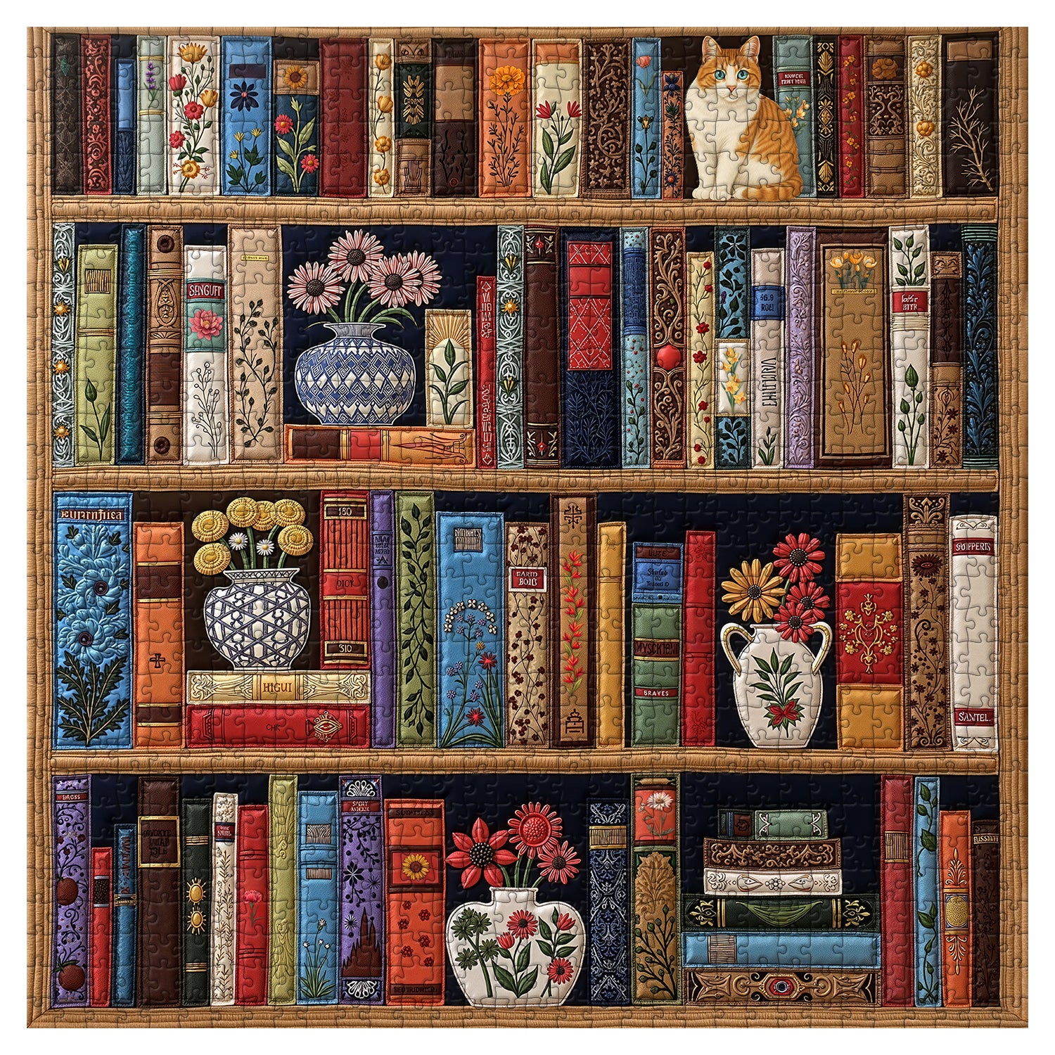 Cat’s Floral Library Jigsaw Puzzle 1000 Pieces