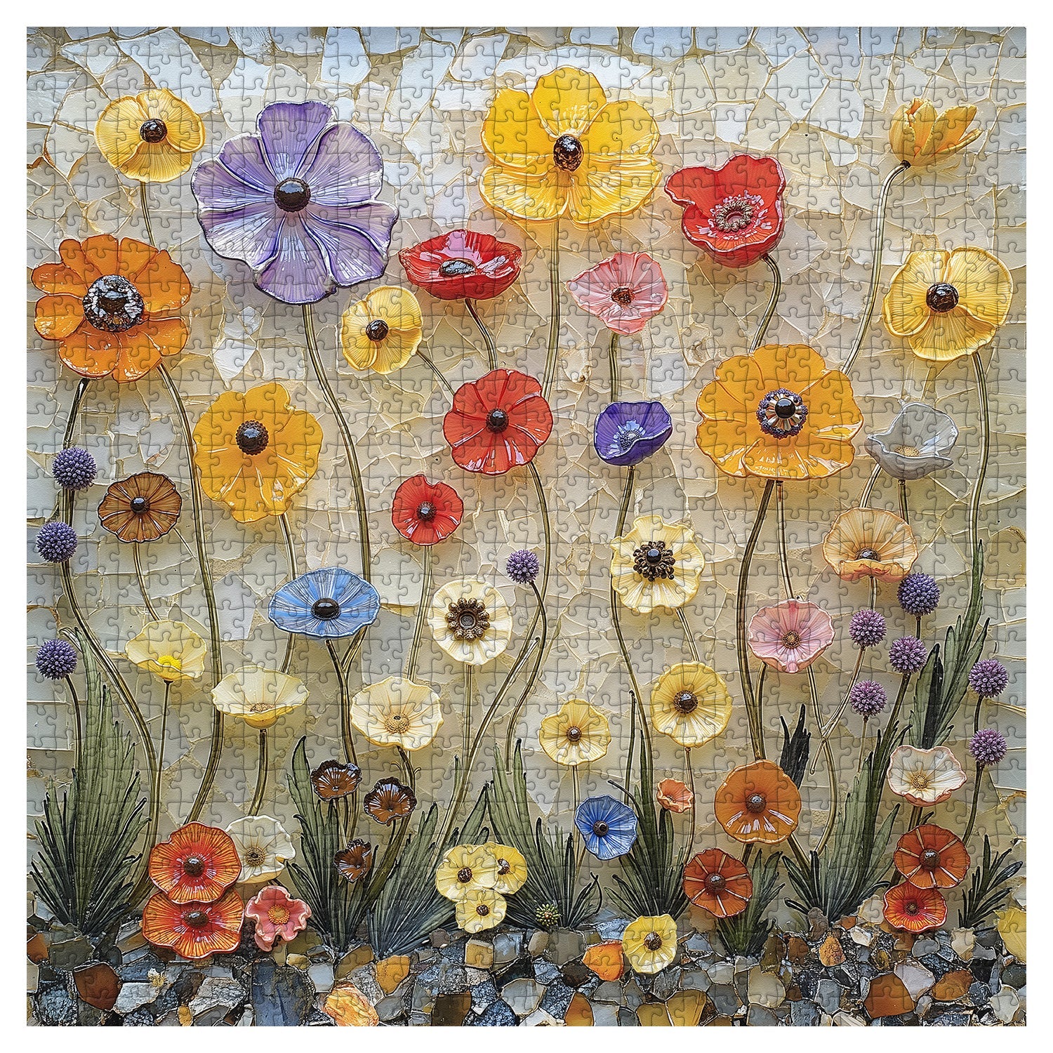 Wildflower Glass Art Jigsaw Puzzle 1000 Pieces