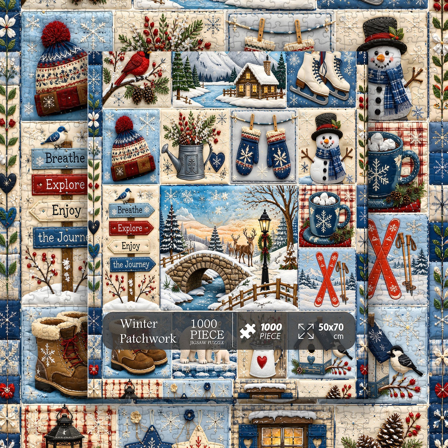Winter Patchwork Jigsaw Puzzle 1000 Pieces