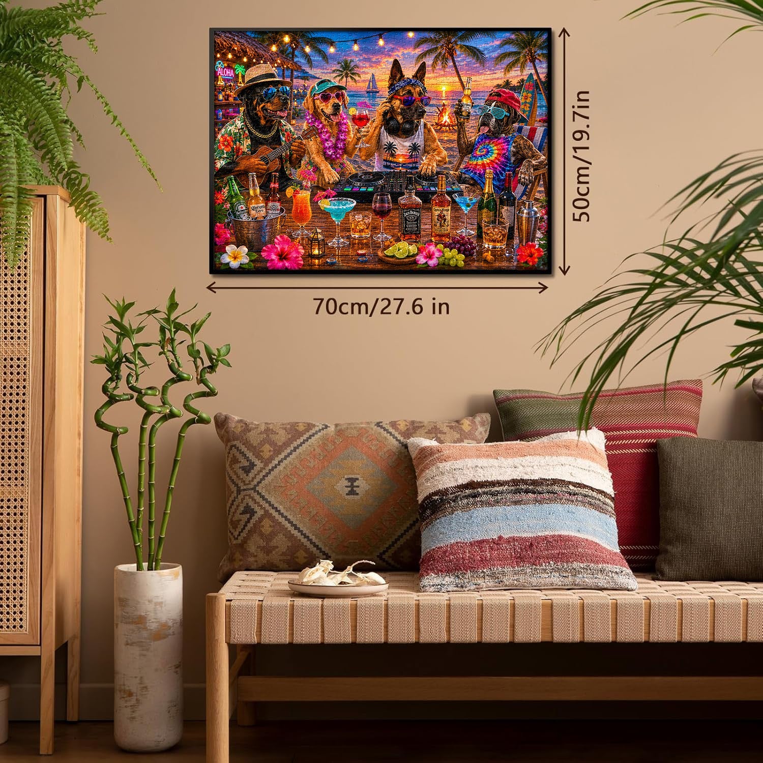 Tropical Dogs DJ Party Jigsaw Puzzle 1000 Pieces