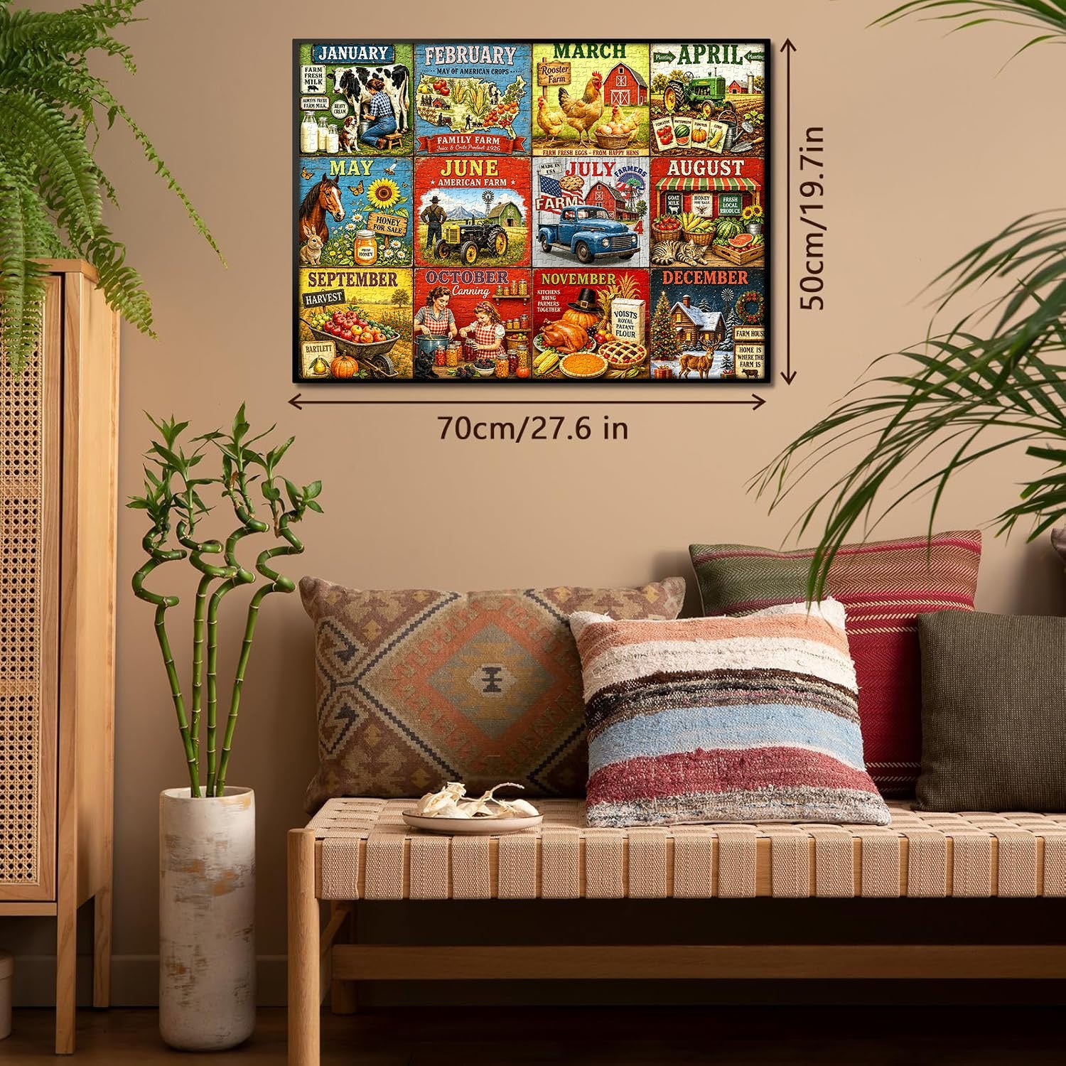 Twelve Farm Months Jigsaw Puzzle 1000 Piece