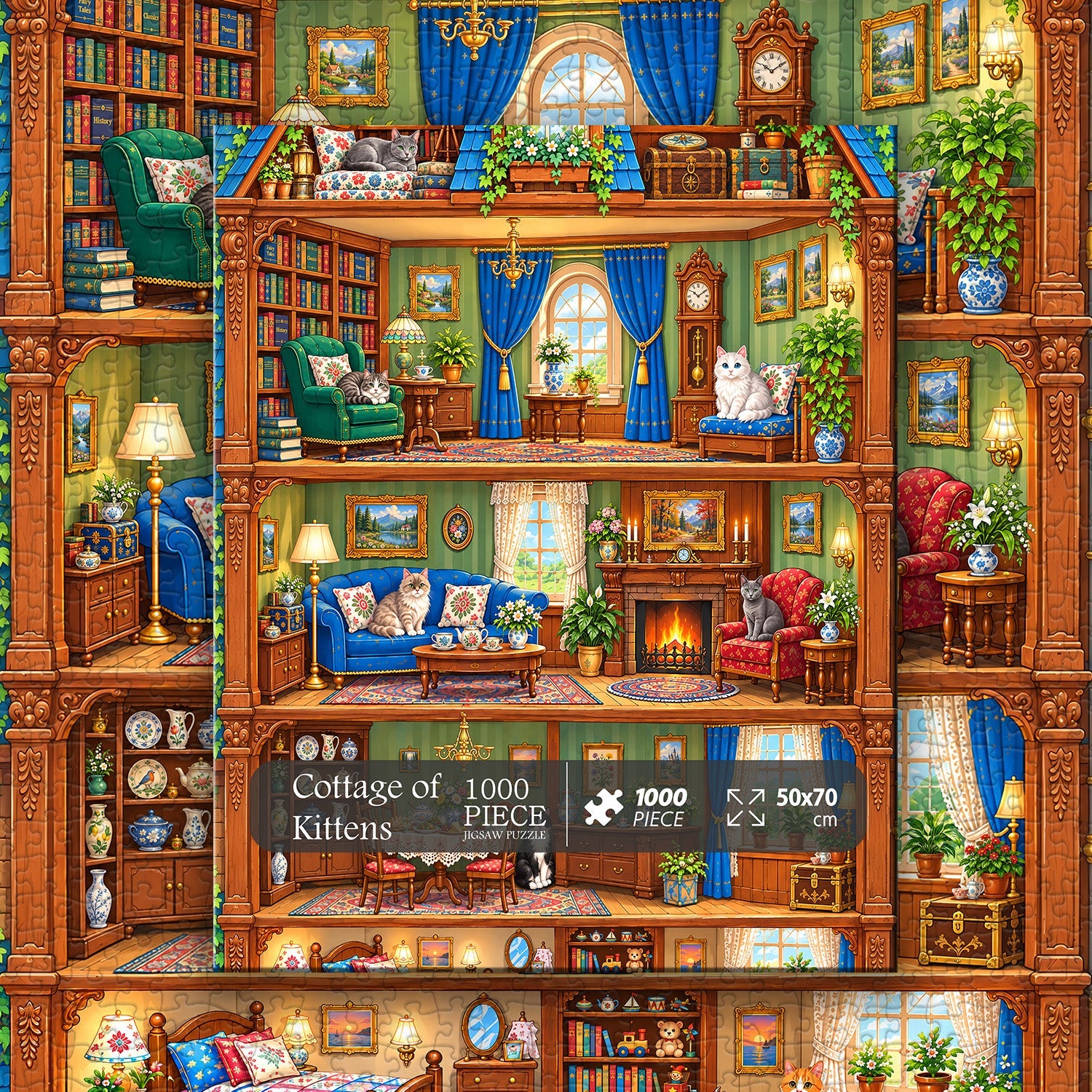 Cottage of Kittens Jigsaw Puzzle 1000 Piece