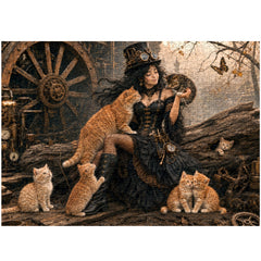 The Steampunk Cat Muse Jigsaw Puzzle 1000 Piece