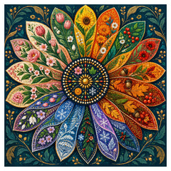 Seasonal Flower Wheel Jigsaw Puzzle 1000 Piece