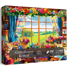 Gemütliches Blumen-Retreat-Puzzle, 1000 Teile