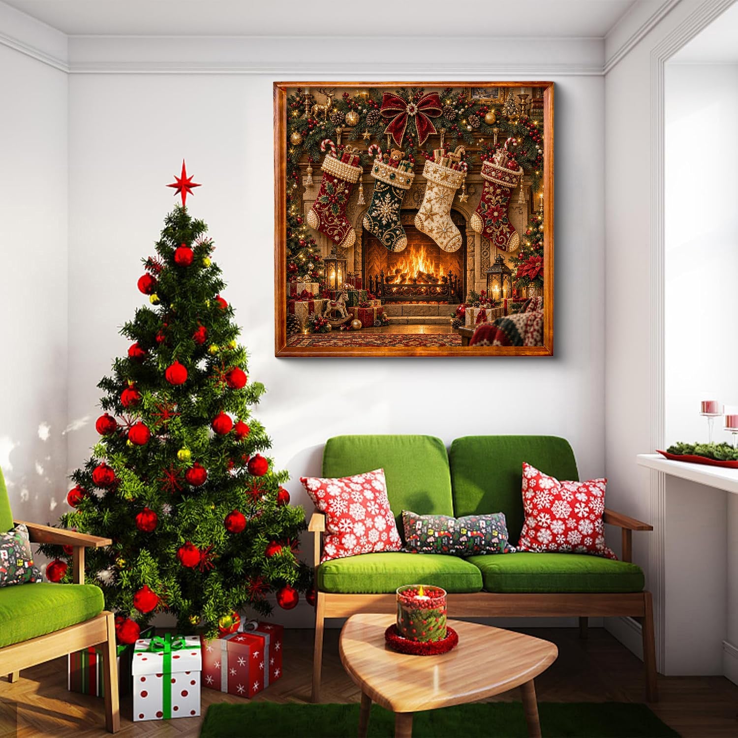 Warm Christmas Fireplace Jigsaw Puzzle 1000 Pieces