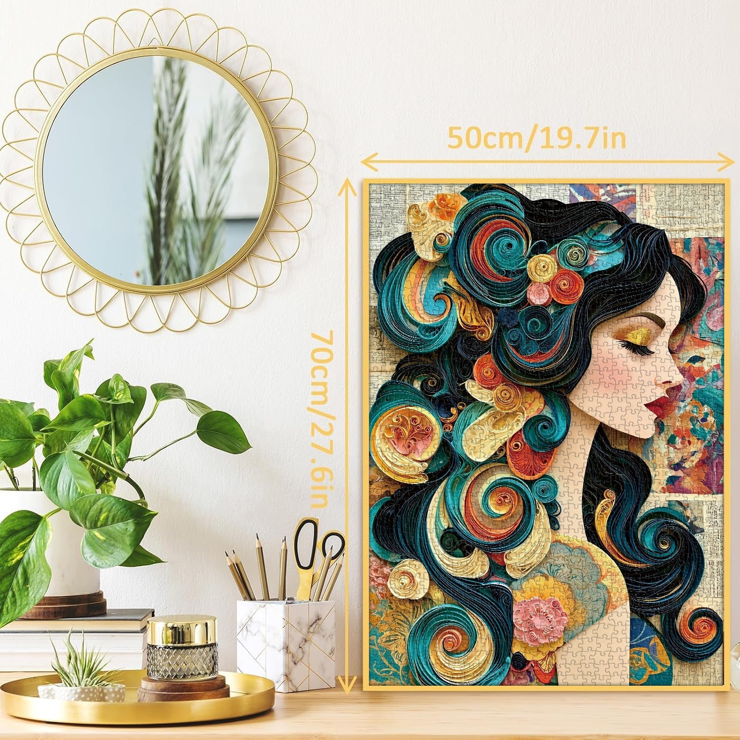 Paper Swirl Lady Jigsaw Puzzle 1000 Piece