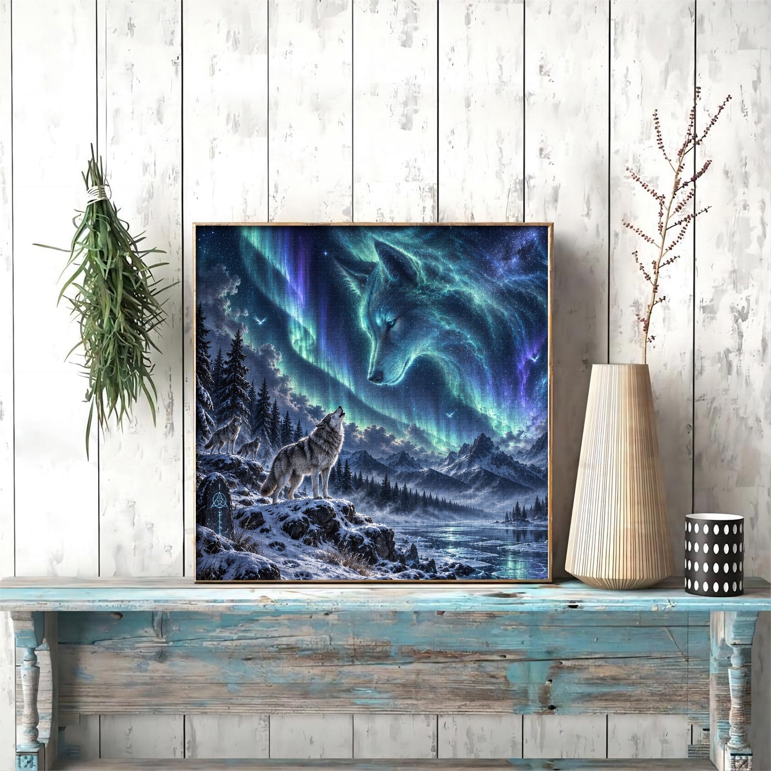 Aurora Spirit Wolf Jigsaw Puzzle 1000 Piece
