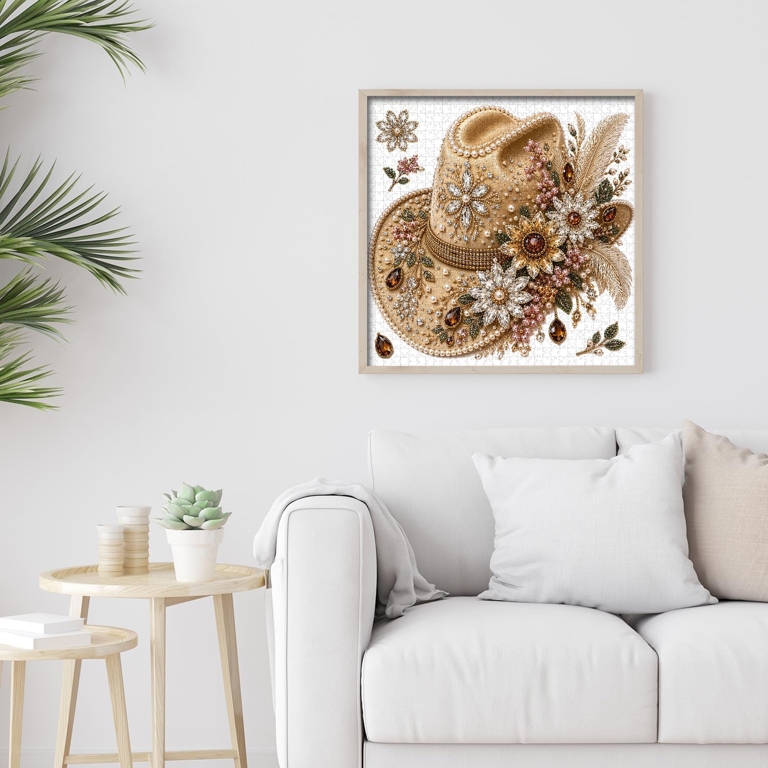 Floral Gem Cowboy Hat Jigsaw Puzzle 1000 Pieces