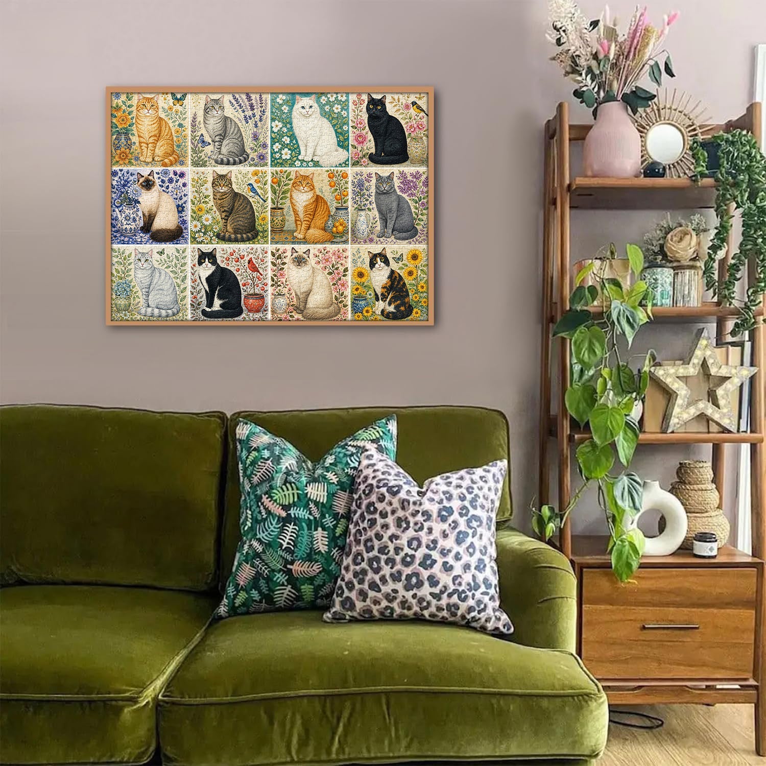 Floral Cats Jigsaw Puzzle 1000 Piece