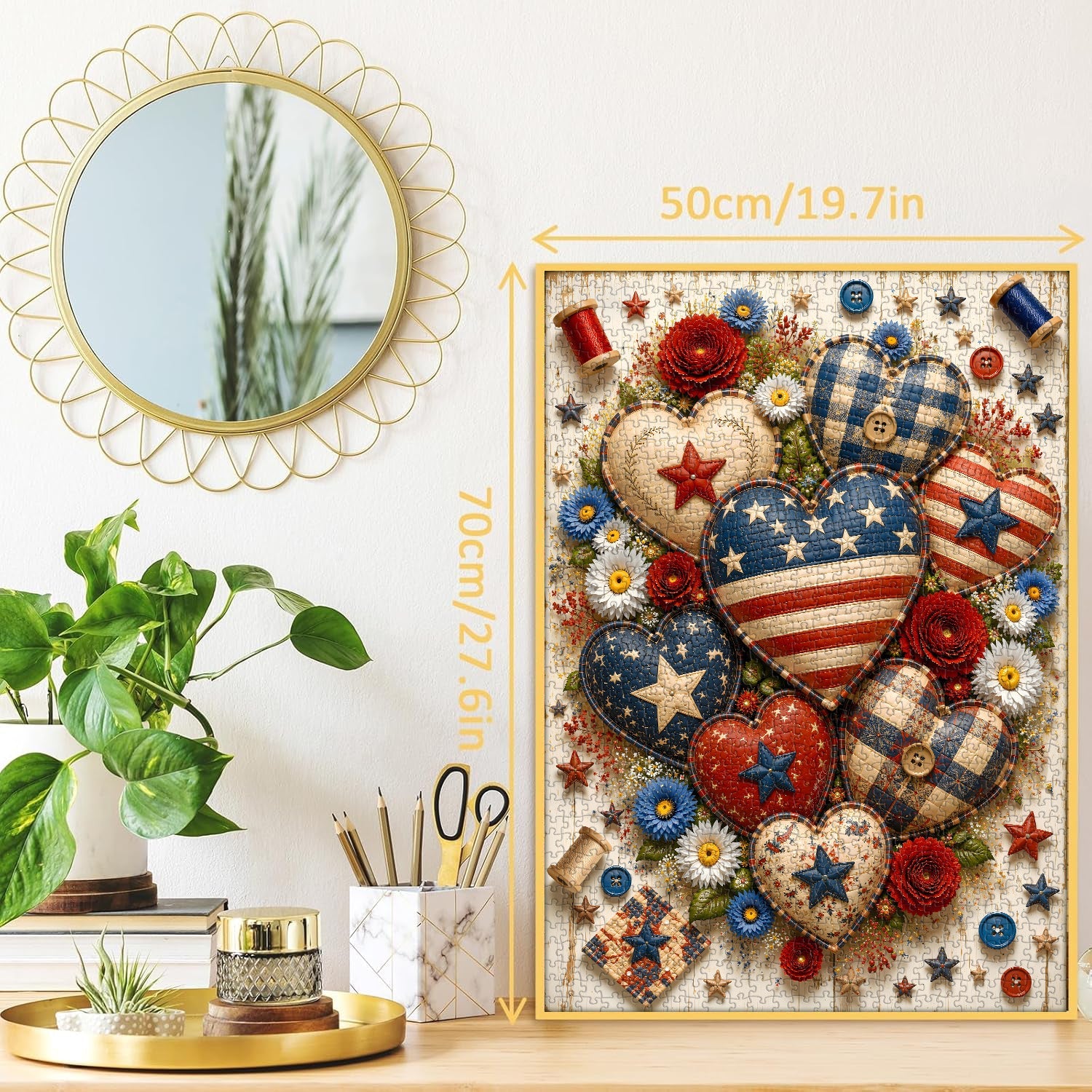 Patriotic Hearts Jigsaw Puzzle 1000 Pieces