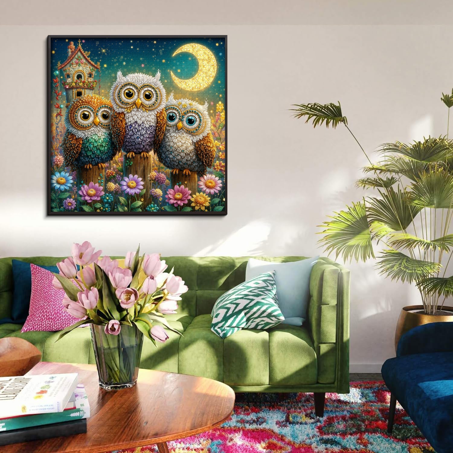 Moon Owl Trio Jigsaw Puzzle 1000 Piece