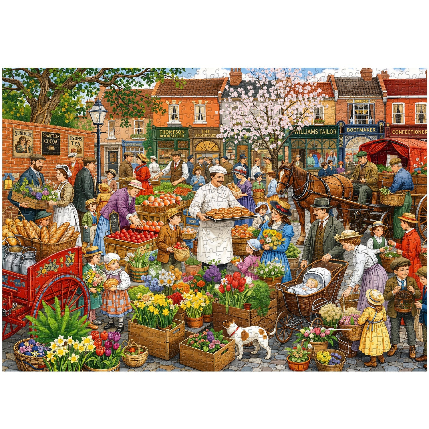Retro Town Bazaar Jigsaw Puzzle 1000 Pieces