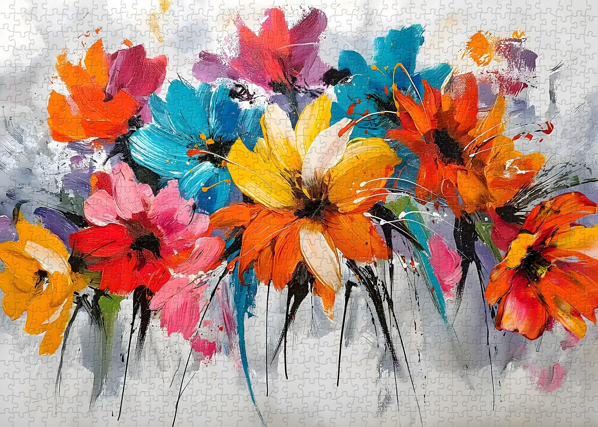 Colorful Floral Charm Jigsaw Puzzle 1000 Pieces