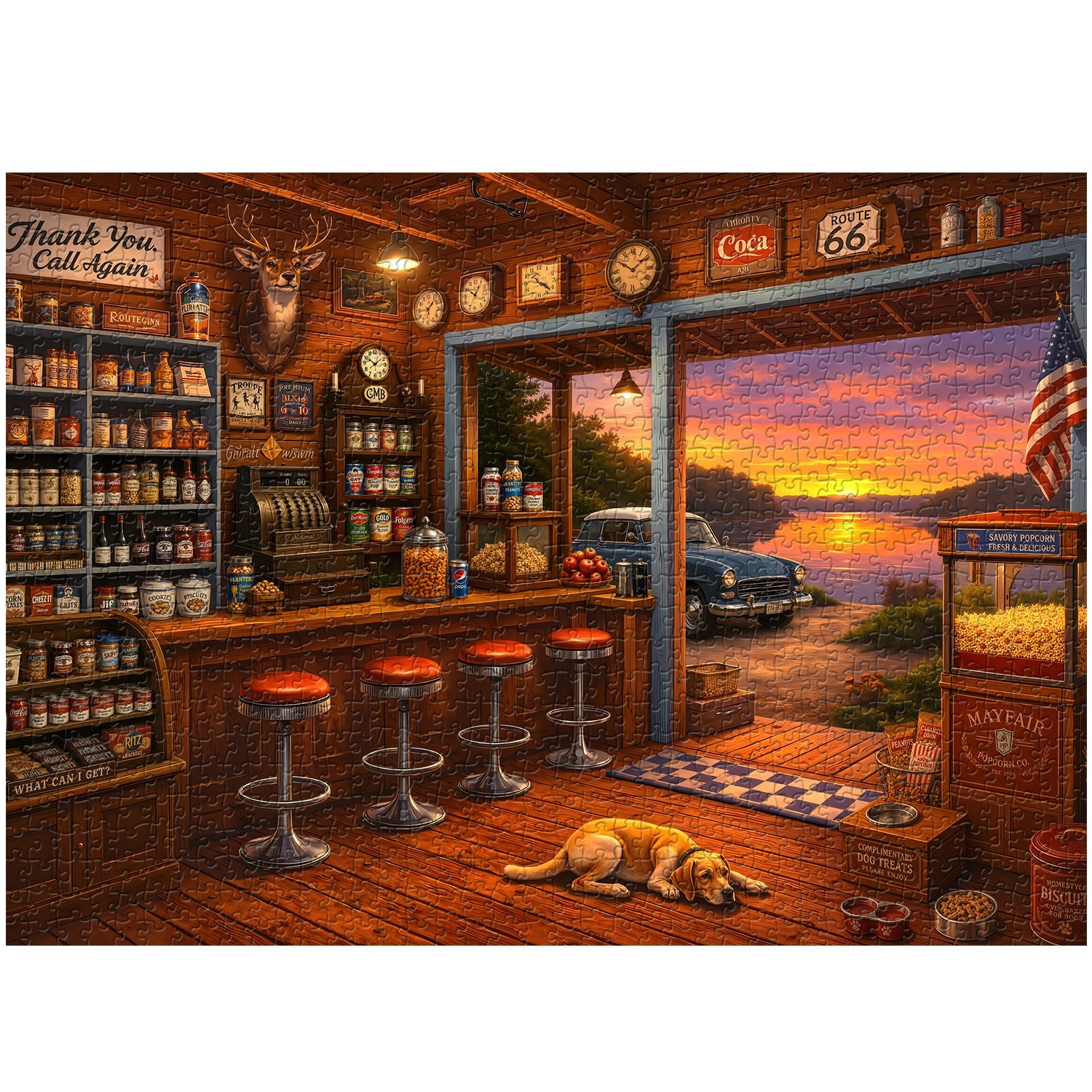 Vintage Lakeside Shop Jigsaw Puzzle 1000 Piece