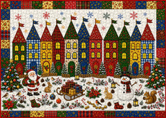 Quilted Christmas Town Jigsaw Puzzle 1000 Pieces