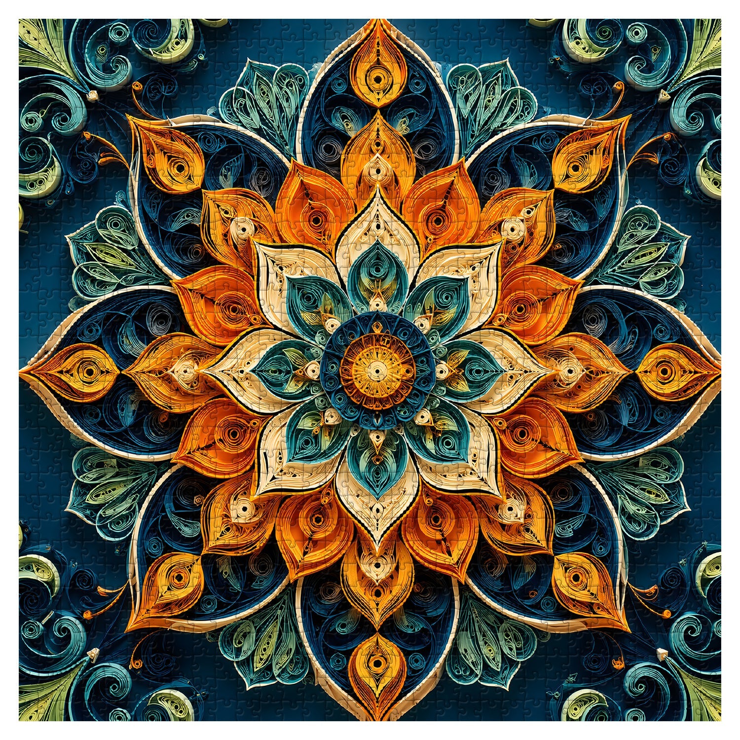 Quilling Mandala Bloom Jigsaw Puzzle 1000 Piece