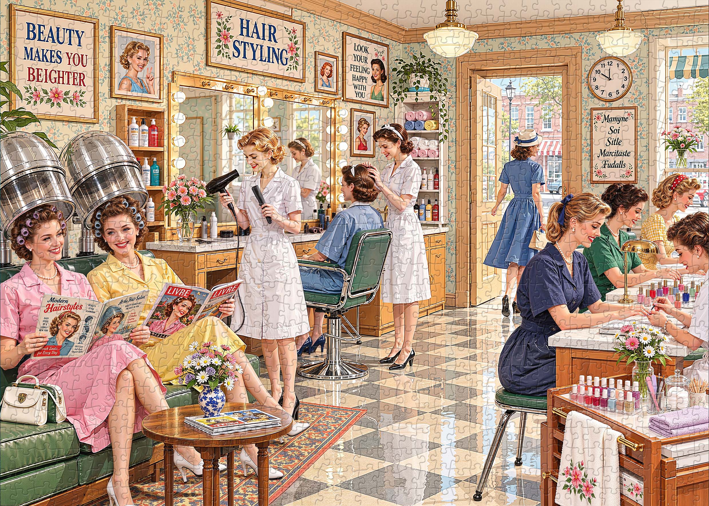 Retro Salon Jigsaw  Puzzle 1000 Piece