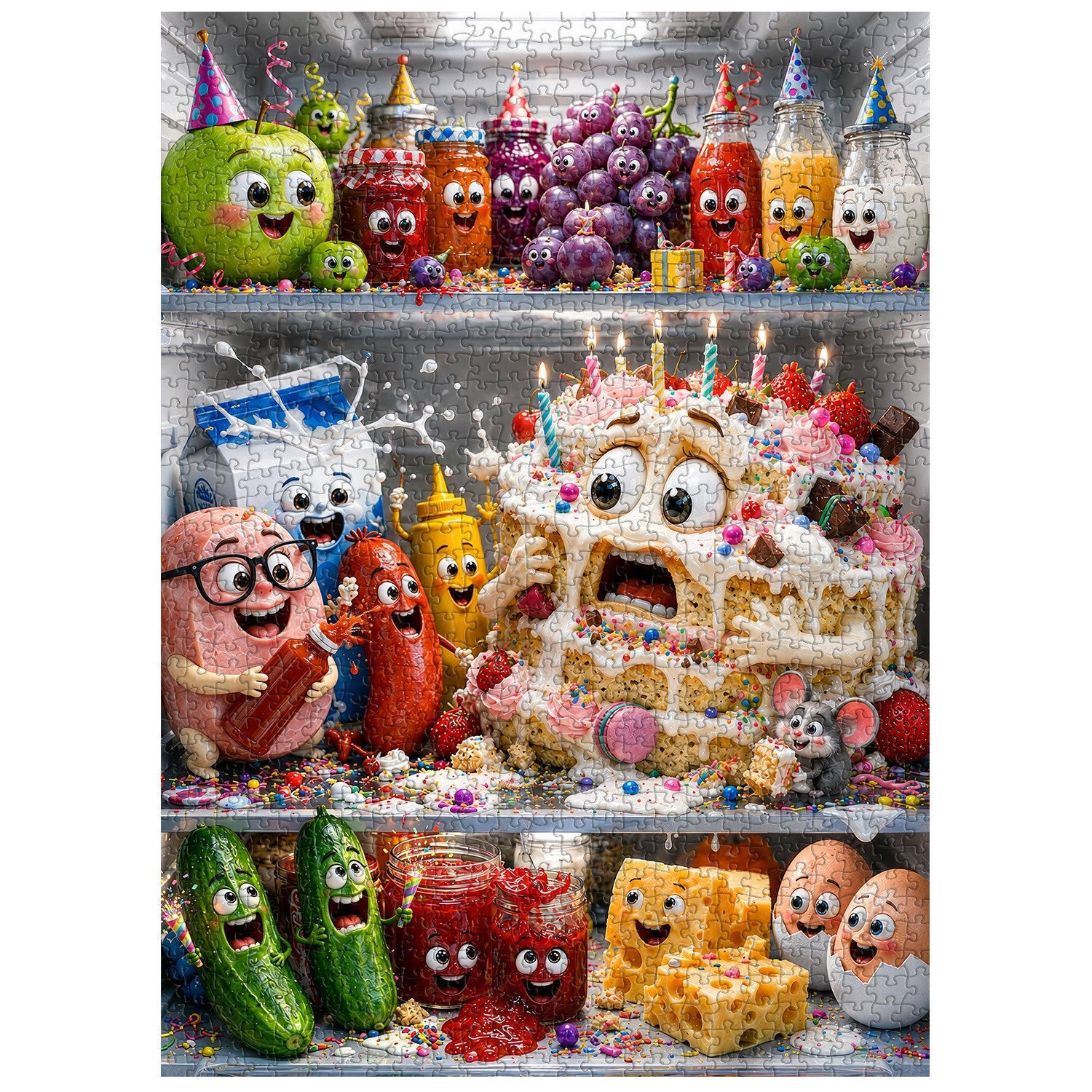 Refrigerator Food Party Jigsaw Puzzle 1000 Pieces