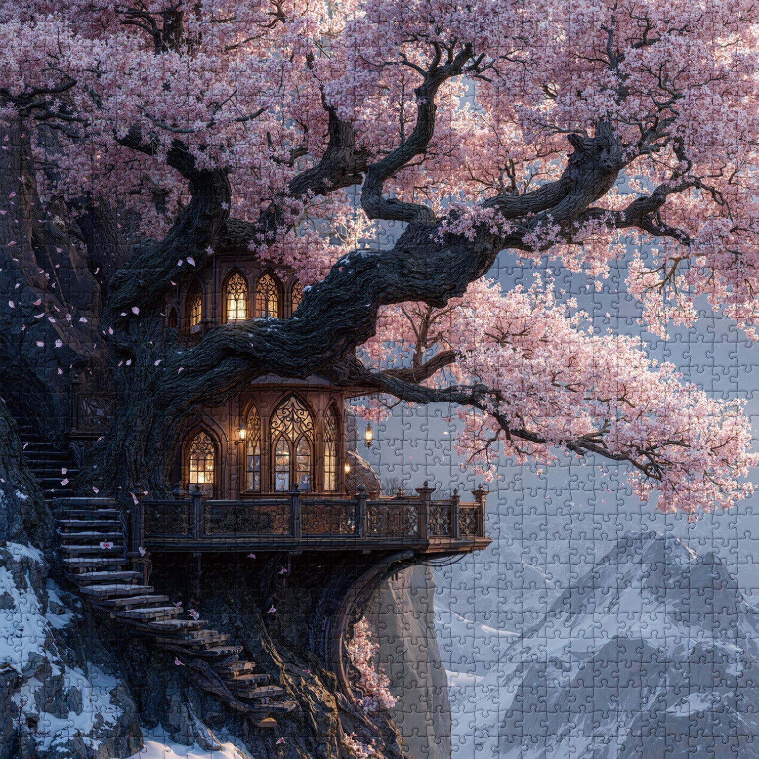 Sakura Cliff Jigsaw Puzzle 1000 Pieces