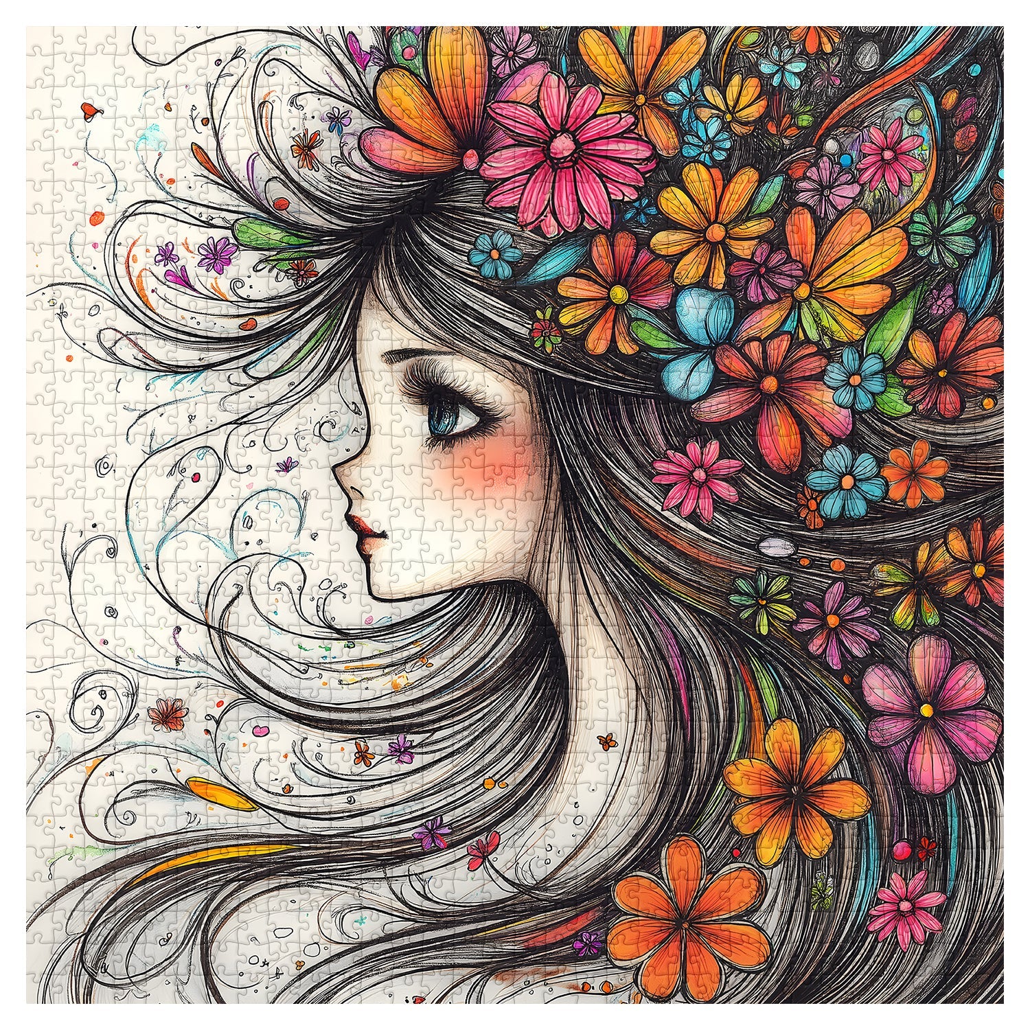 Blossom in Her Hair Jigsaw Puzzle 1000 Pieces