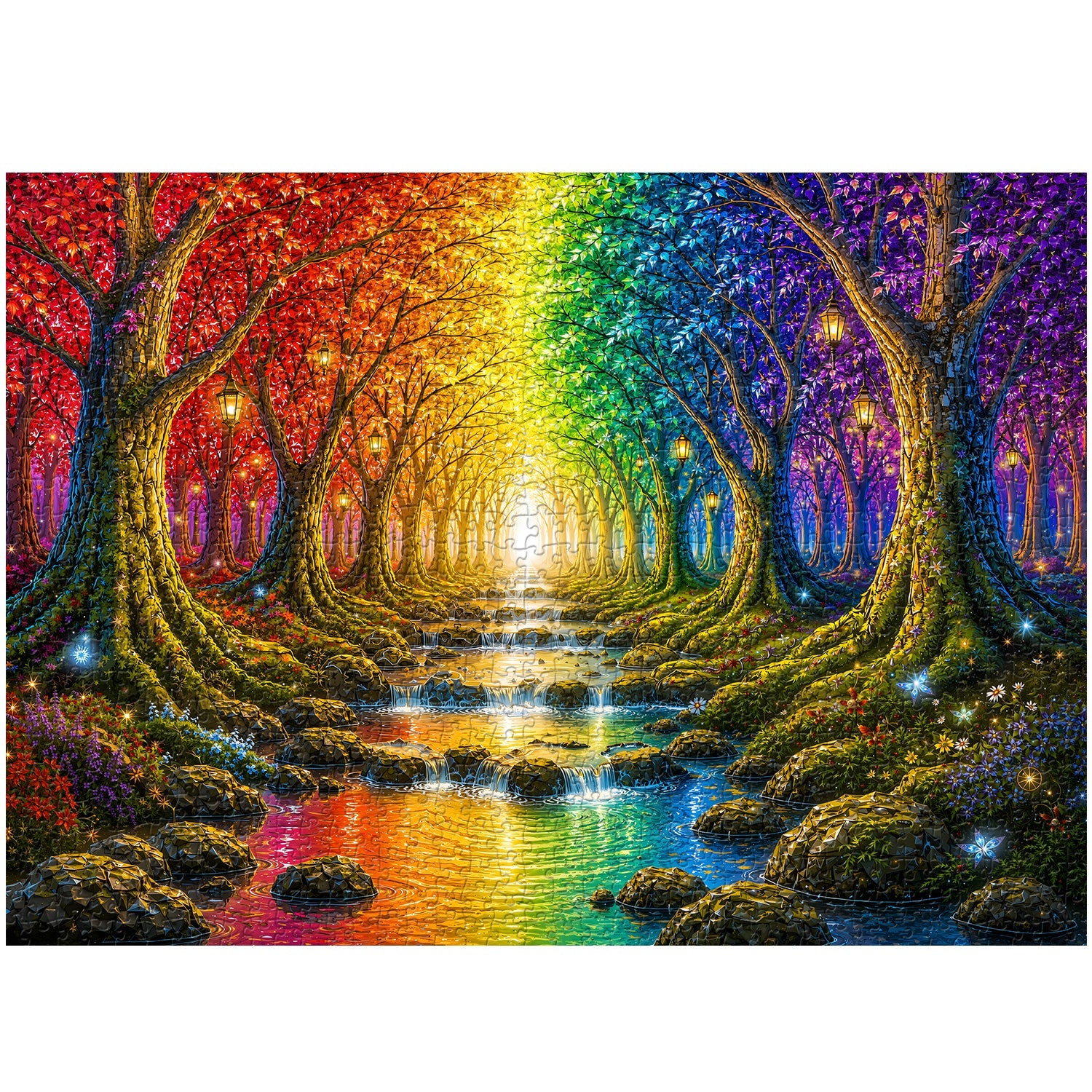Rainbow Tree Corridor Jigsaw Puzzle 1000 Pieces