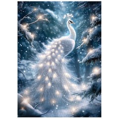 Schneebeleuchtetes Pfauen-Puzzle, 1000 Teile
