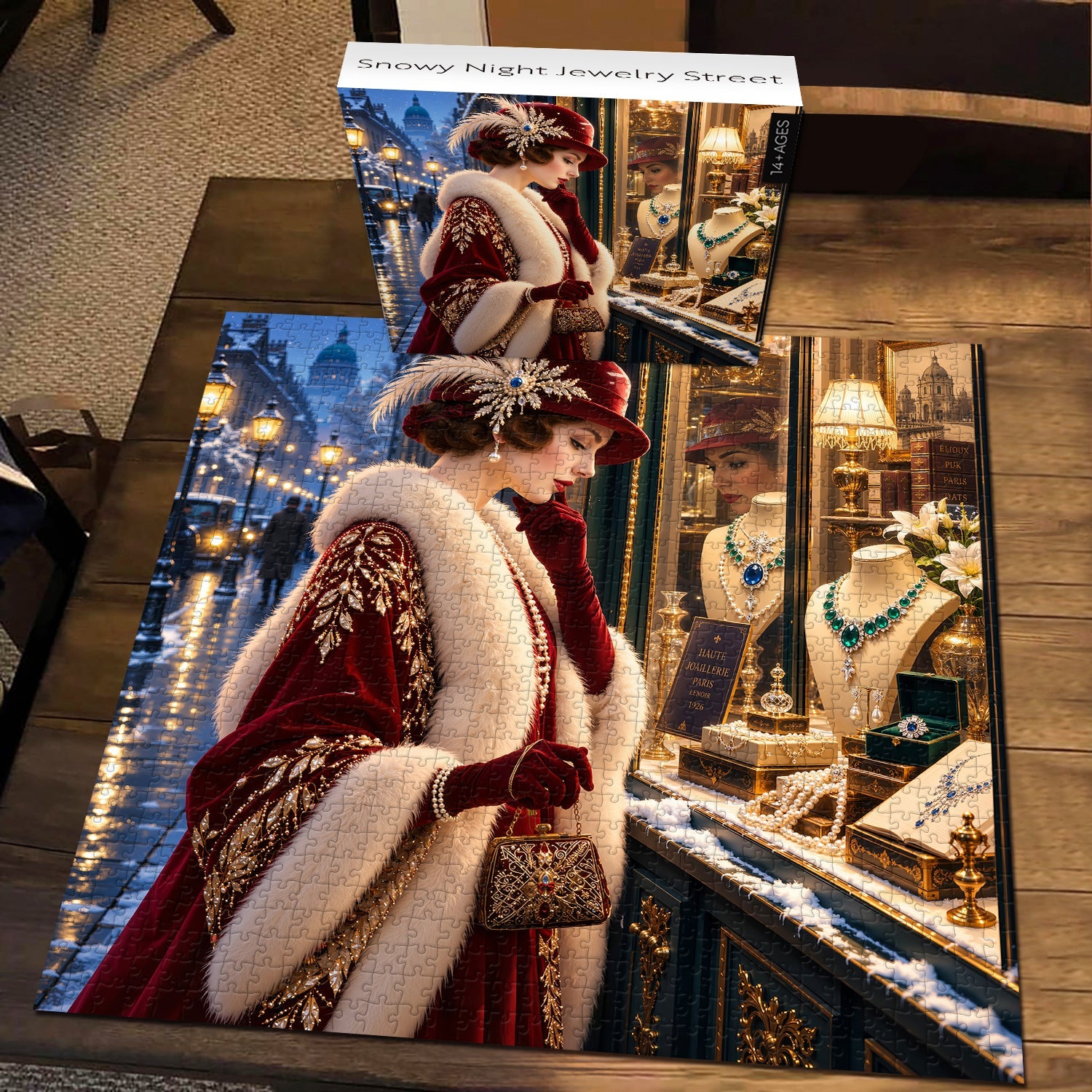 Snowy Night Jewelry Street Jigsaw Puzzle 1000 Pieces
