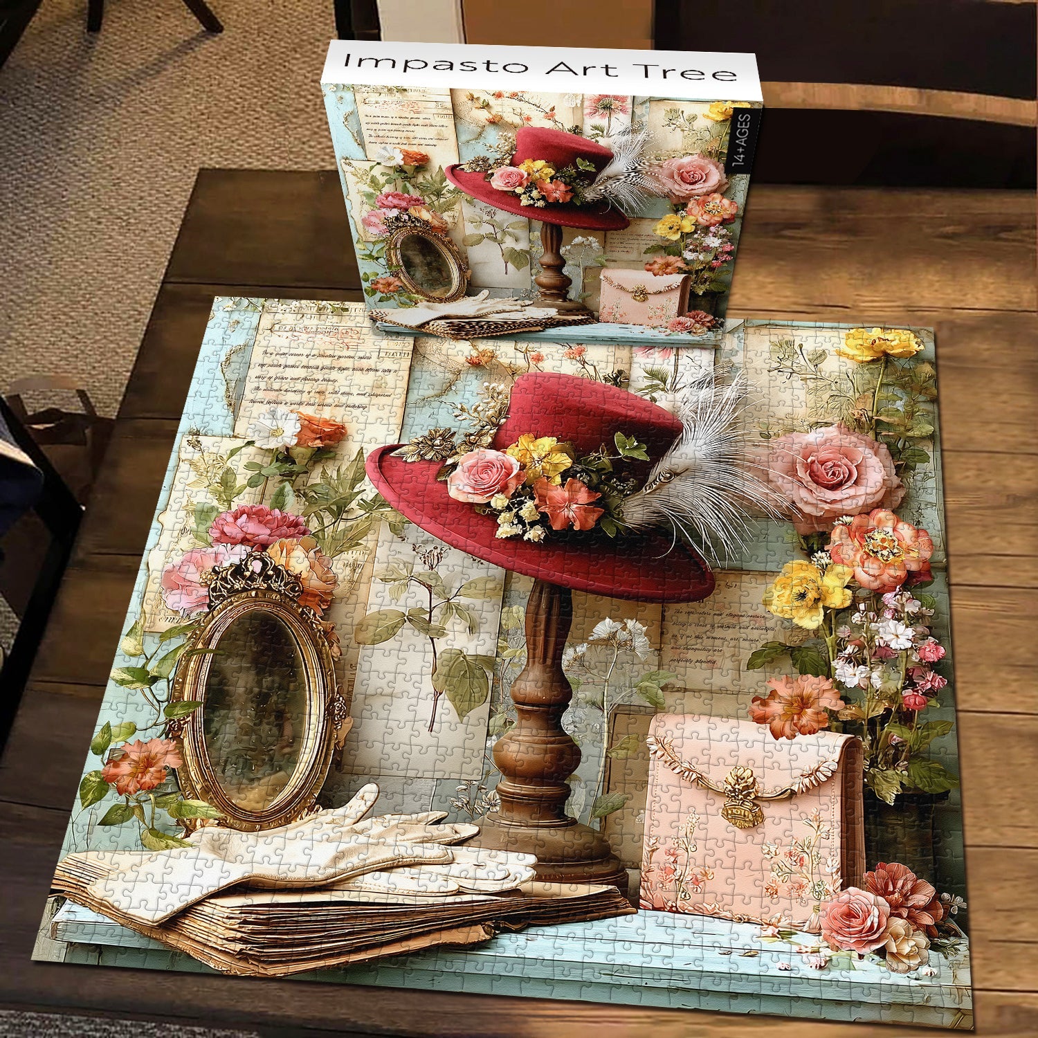 Vintage Floral Hat Jigsaw Puzzle 1000 Pieces