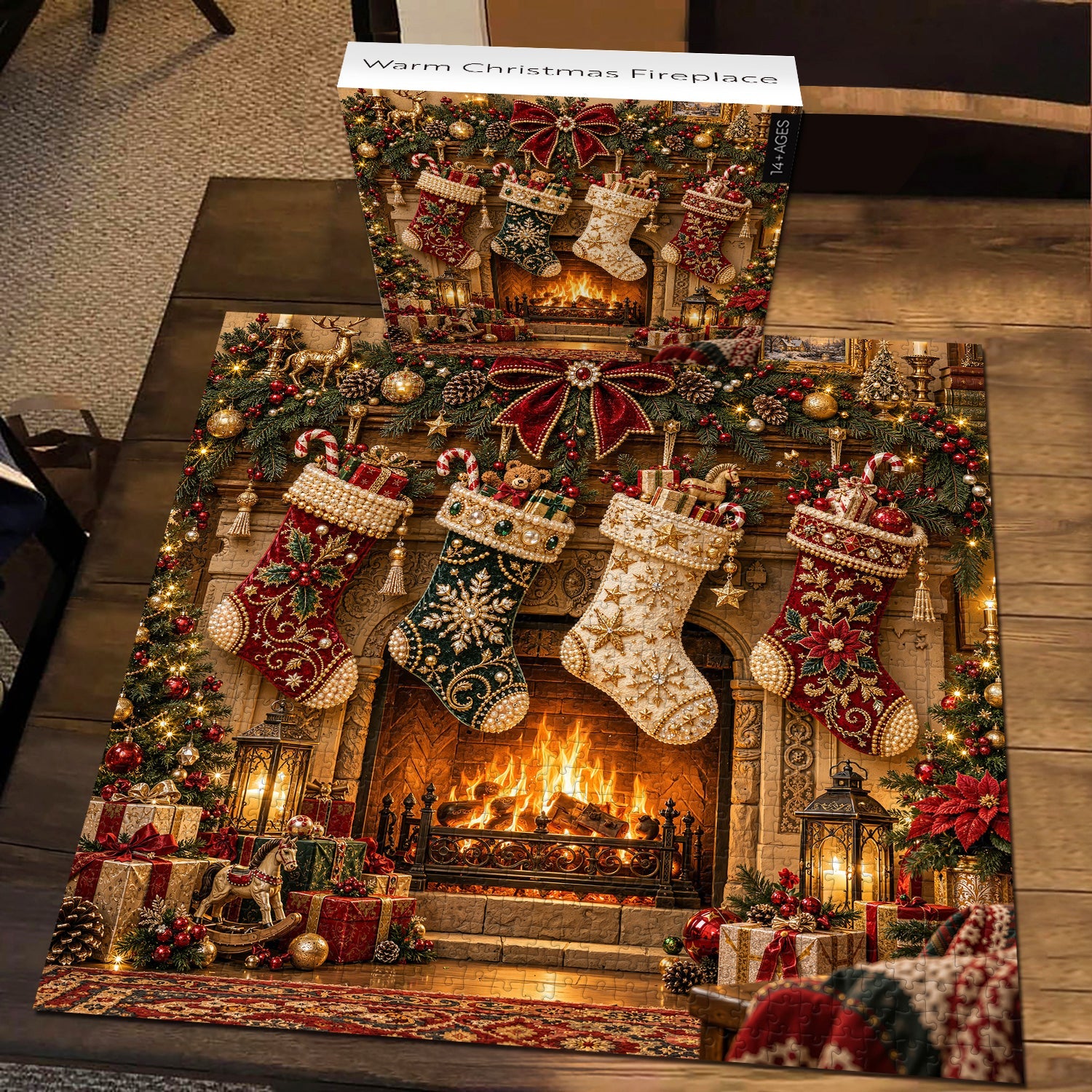 Warm Christmas Fireplace Jigsaw Puzzle 1000 Pieces