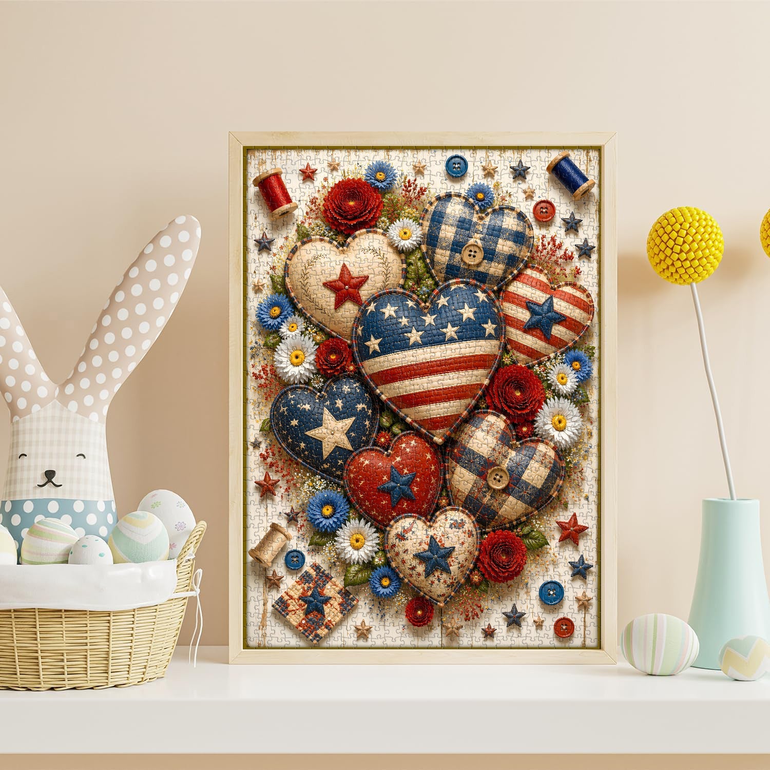 Patriotic Hearts Jigsaw Puzzle 1000 Pieces