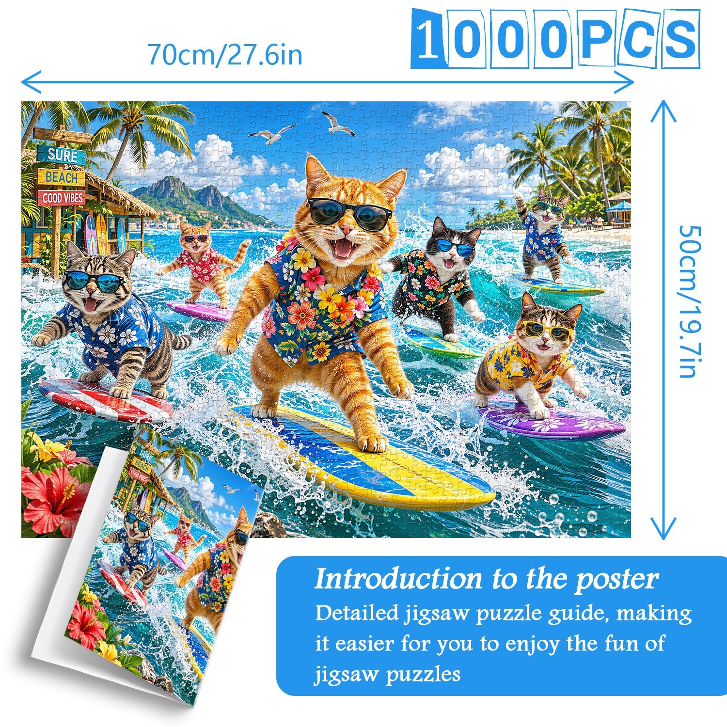 Surf Cats Jigsaw Puzzle 1000 Piece