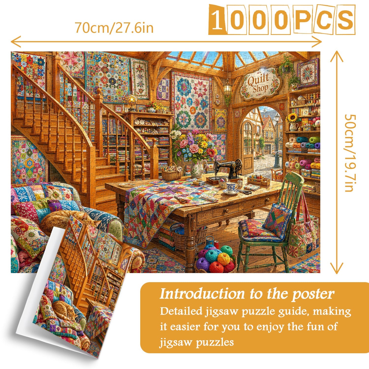 Cat Sleep Fabric House Jigsaw Puzzle 1000 Pieces