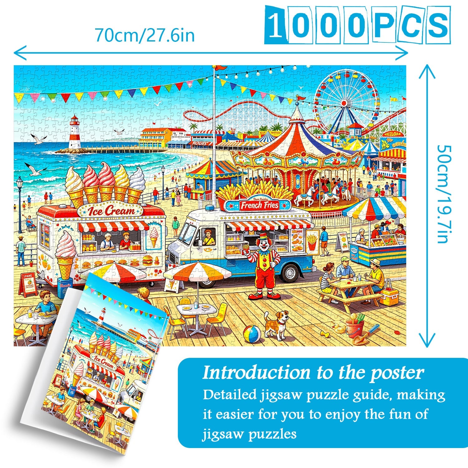 Seaside Amusement Park Jigsaw Puzzle 1000 Pieces