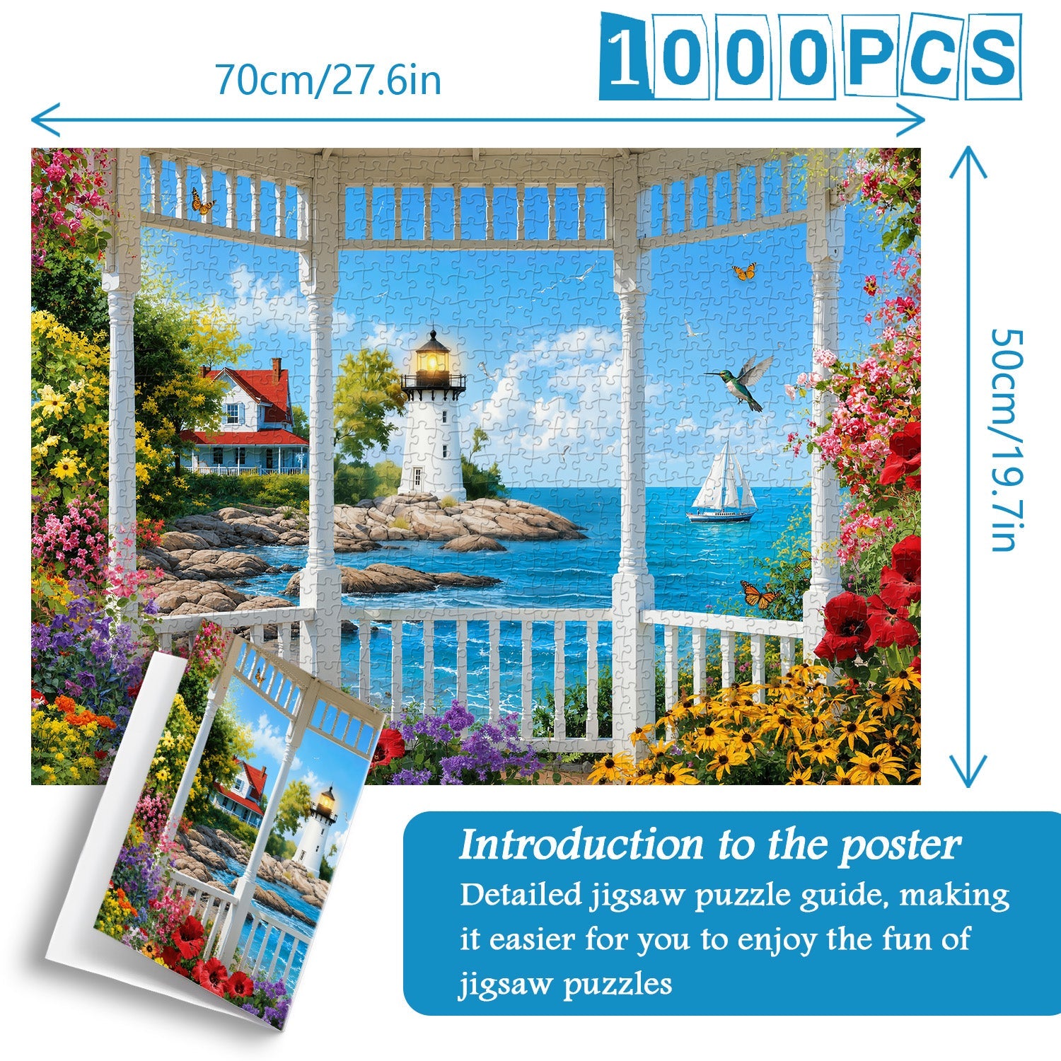 Sea-Kissed Lighthouse Jigsaw Puzzle 1000 Piece