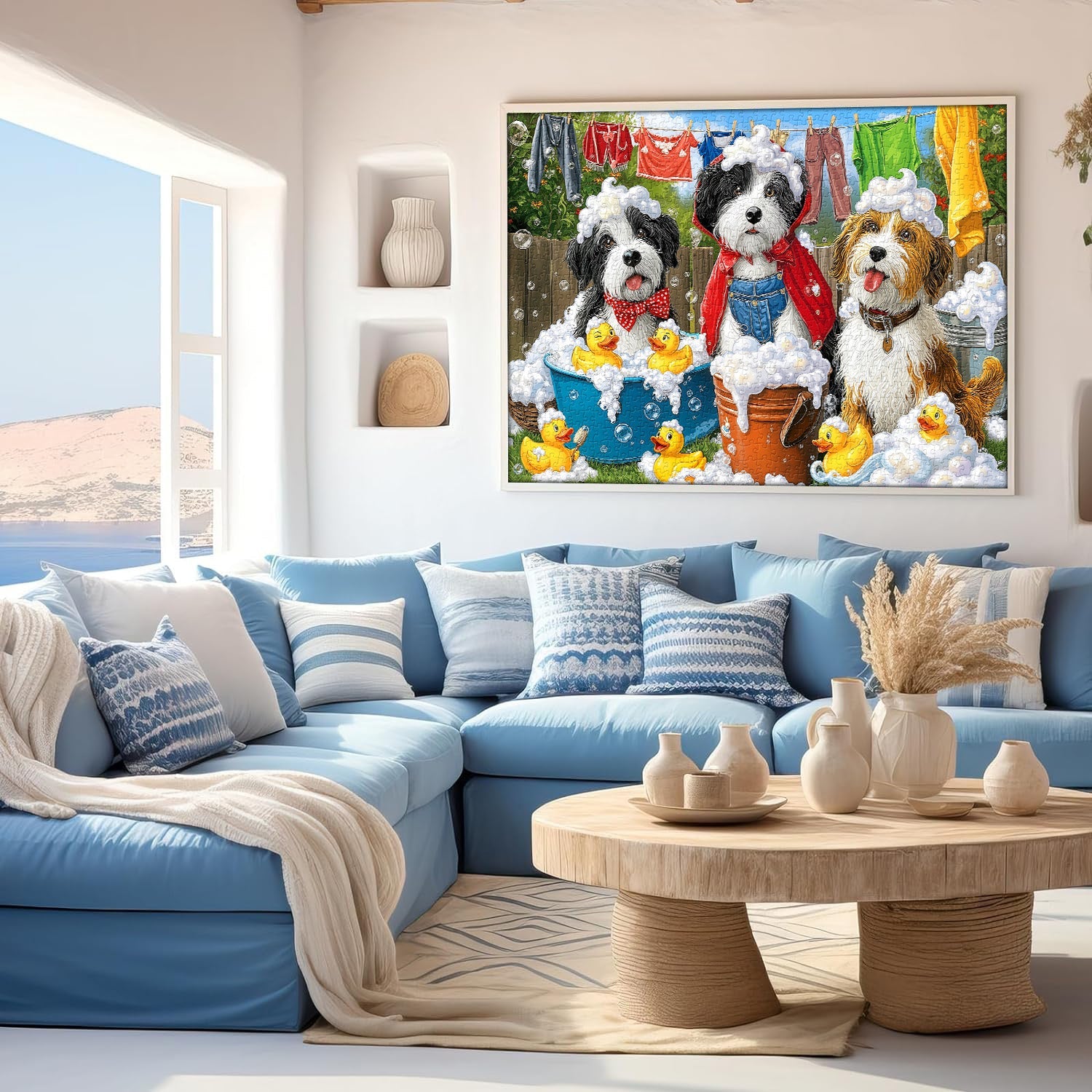 Puzzle de 1000 pièces Chiots au bain moussant
