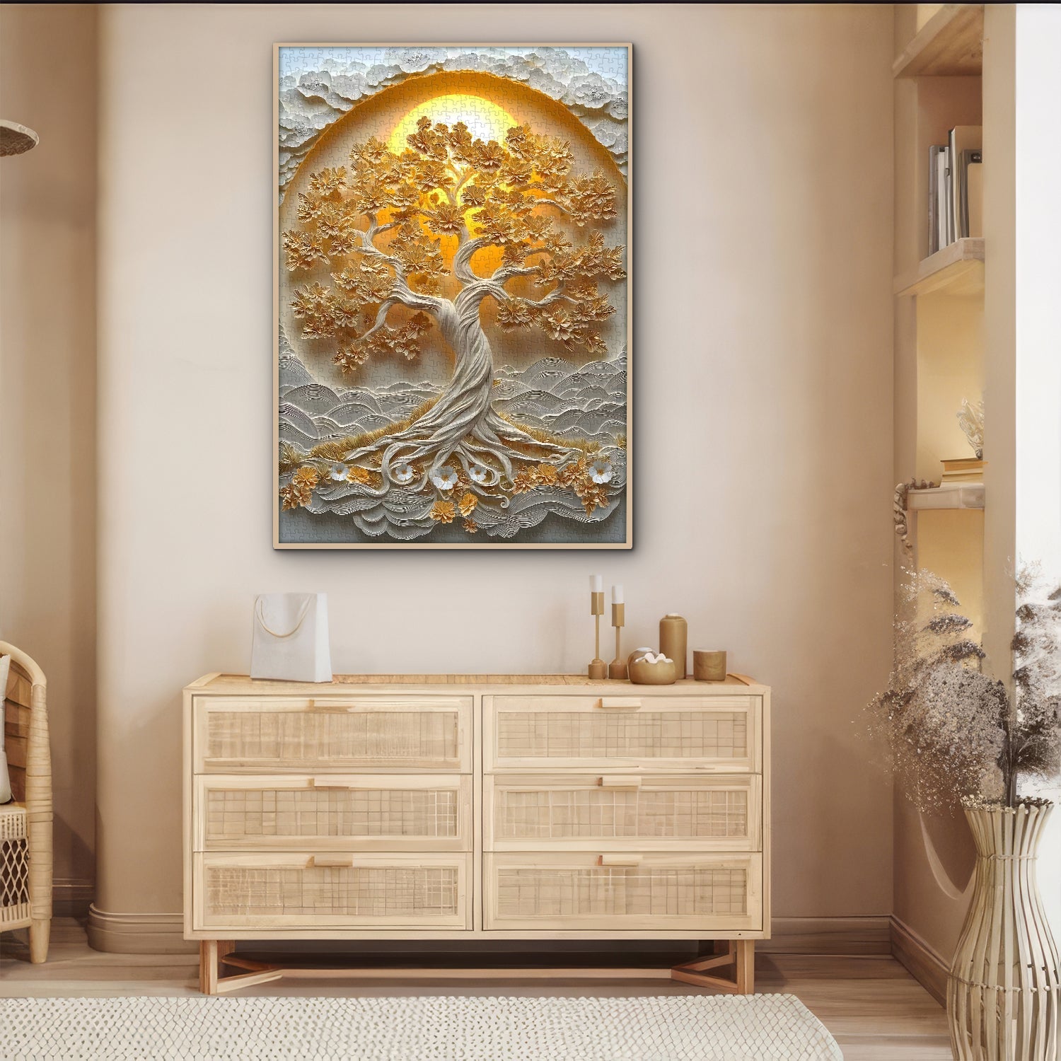 Golden Paper Tree Jigsaw Puzzle 1000 Pieces