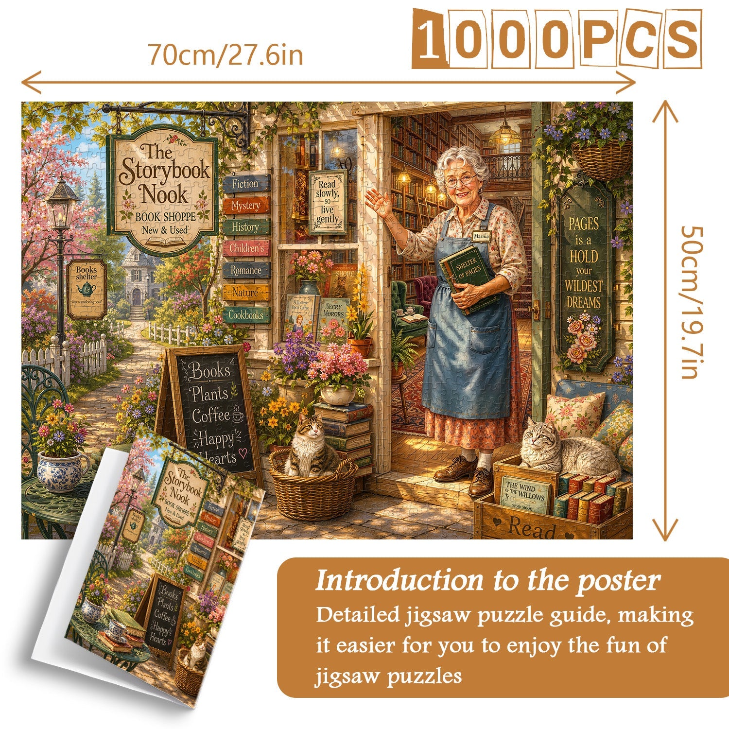 Floral Booknook Jigsaw Puzzle 1000 Piece