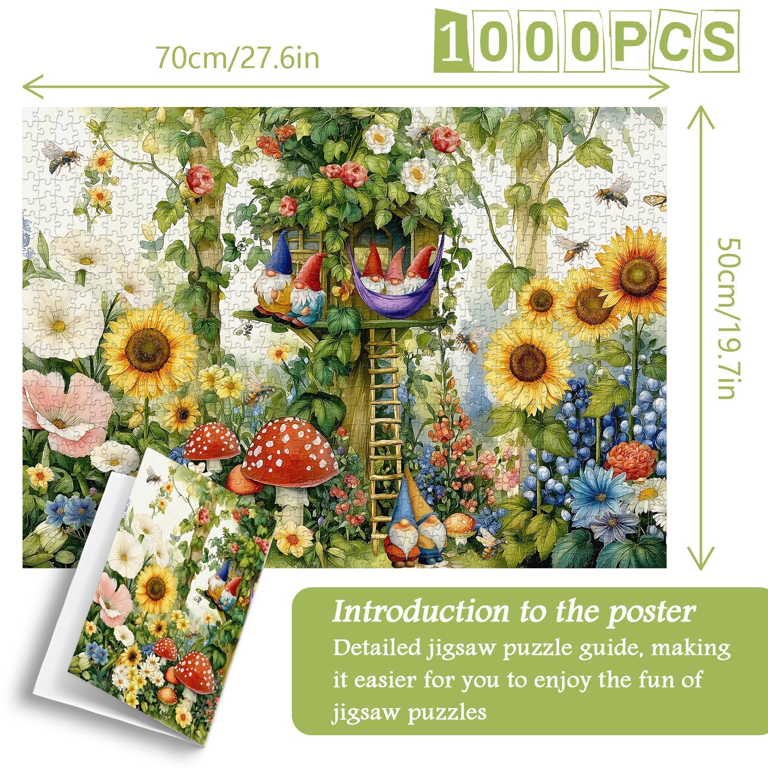 Gnomes In Bloom Jigsaw Puzzle 1000 Pieces