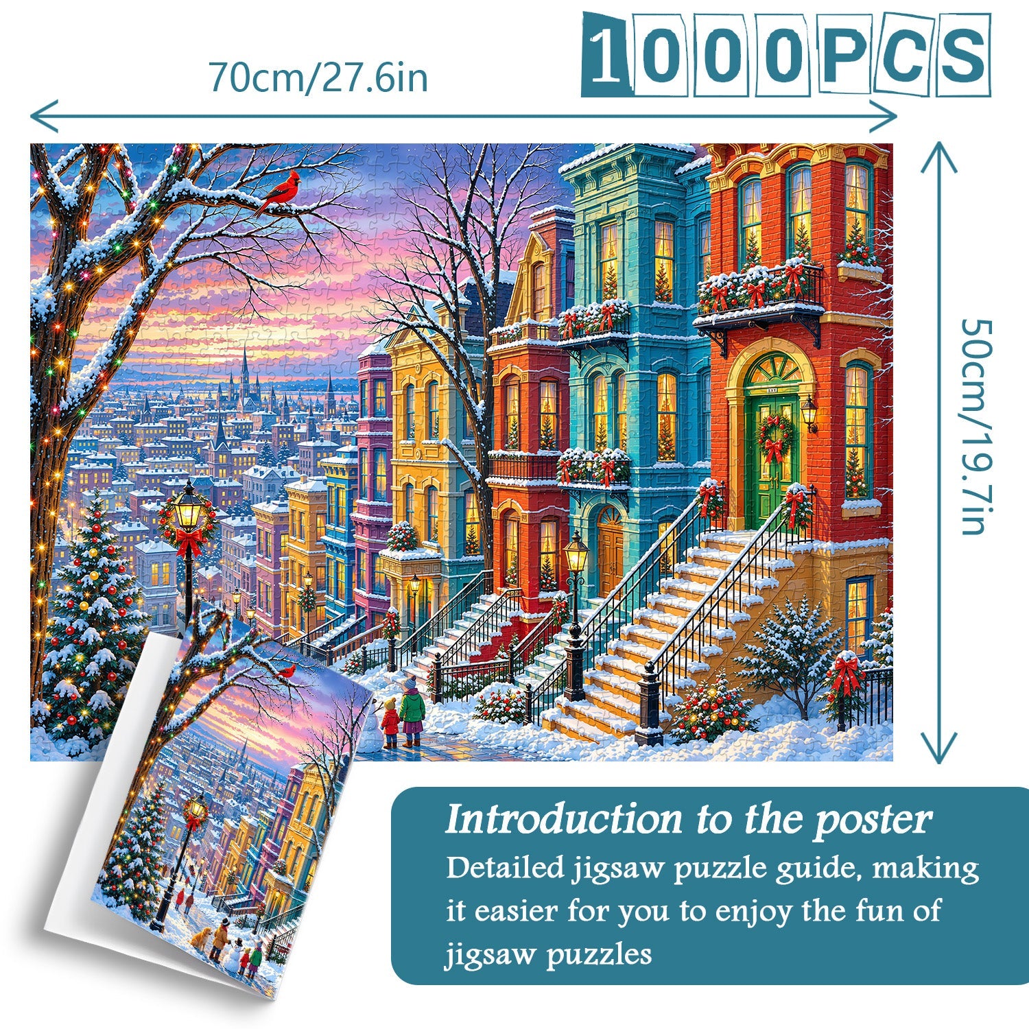 Snowy Town Jigsaw Puzzle 1000 Piece